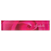 ロマンチックレッドピンクローズパーソナライズされたネームプレート デスクネームプレート (正面)