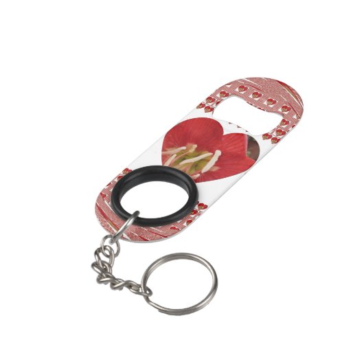 ロマンチックレッドフラワーハートデザイン4特別な瞬間 キーホルダー栓抜き (裏面アングル)