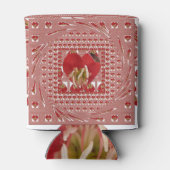 ロマンチックレッドフラワーハートデザイン4特別な瞬間 缶クーラー (裏面)