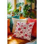 ロマンチックレッドフローラ クッション