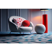 ロマンチックレッドフローラ クッション