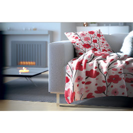 ロマンチックレッドフローラ スローブランケット