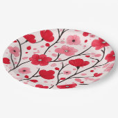 ロマンチックレッドフローラ ペーパープレート (アングル)