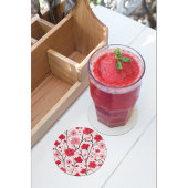 ロマンチックレッドフローラ ラウンドペーパーコースター