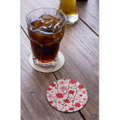 ロマンチックレッドフローラ ラウンドペーパーコースター