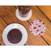 ロマンチックレッドフローラ ラウンドペーパーコースター
