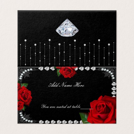 ロマンチックレッドローズアンドダイアモンズテーブル座席表 (外部フラット)