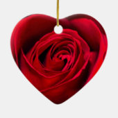 ロマンチックレッドローズイン開花 セラミックオーナメント (裏面)