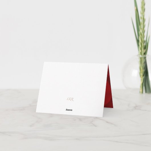 ロマンチックレッドローズサンキューカード サンキューカード (裏面)