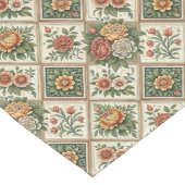 ロマンチックレッドローズテーブルランナーヴィンテージタイルチャーム ロングテーブルランナー (コーナー)