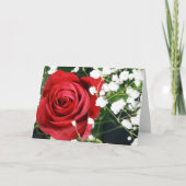 ロマンチックレッドローズバレンタインカード サンキューカード (正面)