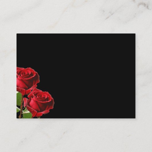 ロマンチックレッドローズビューティフルホワイトレース結婚ズ エンクロージャーカード (裏面)