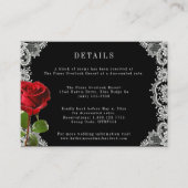 ロマンチックレッドローズビューティフルホワイトレース結婚ズ エンクロージャーカード (正面)