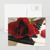 ロマンチックレッドローズラブ ポストカード (正面/裏面)