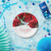 ロマンチックレッドローズ名前をカスタムする結婚ズ ペーパープレート (パーティー)