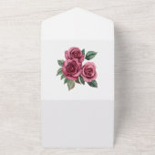 ロマンチックレッドローズ結婚フローラ オールインワン招待状 (外側)