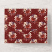 ロマンチックレッドローズ結婚フローラ オールインワン招待状 (裏面)