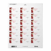 ロマンチックレッドローズ結婚フローラ ラベル (フルシート)