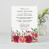 ロマンチックレッドローズ結婚式招待状 招待状 (スタンド正面)