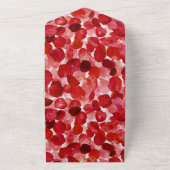 ロマンチックレッドローズ結婚花びら オールインワン招待状 (外側)