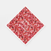 ロマンチックレッドローズ花びらフローラブライダルシャワー スタンダードランチョンナプキン (角)