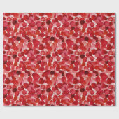 ロマンチックレッドローズ花びらフローラブライダルシャワー ラッピングペーパー (フラット)