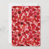 ロマンチックレッドローズ花びらフローラブライダルシャワー 招待状 (裏面)