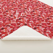 ロマンチックレッドローズ花びらフローララブ シェルパブランケット (3/4)