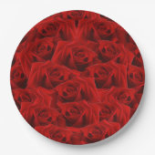 ロマンチックレッドローズ ペーパープレート (正面)