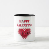ロマンチックレッドローゼスタイポグラフィハッピーバレンタイン マグカップ (中央)