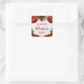 ロマンチックレッドローゼスハッピーバレンタインデー スクエアシール (バッグ)