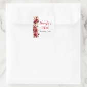 ロマンチックレッドローゼスフローラ誕生会 スクエアシール (バッグ)