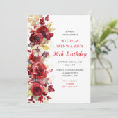 ロマンチックレッドローゼスフローラ誕生会 招待状 (スタンド正面)