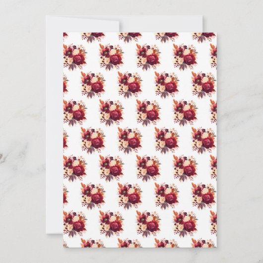 ロマンチックレッドローゼスフローラ誕生会 招待状 (裏面)