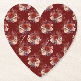 ロマンチックレッドローゼスフローラ ペーパーコースター