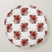 ロマンチックレッドローゼスフローラ ラウンドクッション (裏面)