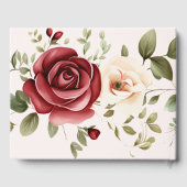 ロマンチックレッドローゼス赤面ピンク結婚ズ ゲストブック (裏面)