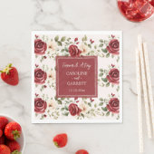 ロマンチックレッドローゼス赤面ピンク結婚ズ スタンダードランチョンナプキン (インサイチュ)