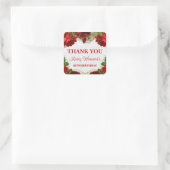 ロマンチックレッドローゼズ&金ゴールドグリッター60th誕生日 スクエアシール (バッグ)