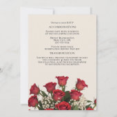 ロマンチックレッドローゼブーケ詳細結婚ズ 招待状 (裏面)