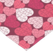 ロマンチックレッド&ピンクジグソーパズルハートパターン テーブルクロス (アングル)