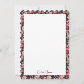 ロマンチックレッド&ピンクボタニカルバラ 招待状 (正面)