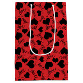 ロマンチックレッド&ブラックハートバレンタイン ミディアムペーパーバッグ (裏面)