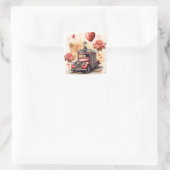 ロマンチックレトロスタンプステッカー スクエアシール (バッグ)