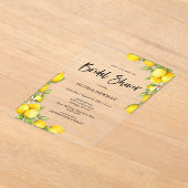 ロマンチックレモンブライダルシャワー アクリル招待状 (レイダウン)