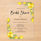 ロマンチックレモンブライダルシャワー アクリル招待状 (正面)