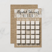 ロマンチックレースアンドバーラップブライダルシャワービンゴ 招待状 (正面/裏面)
