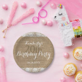 ロマンチックレースバーラップ20th誕生日紙プレート ペーパープレート (パーティー)