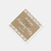 ロマンチックレースバーラップ25th誕生日紙ナプキンス スタンダードカクテルナプキン (角)