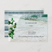 ロマンチックレースパールオーキッドビーチ結婚式RSVP 招待状 (正面/裏面)